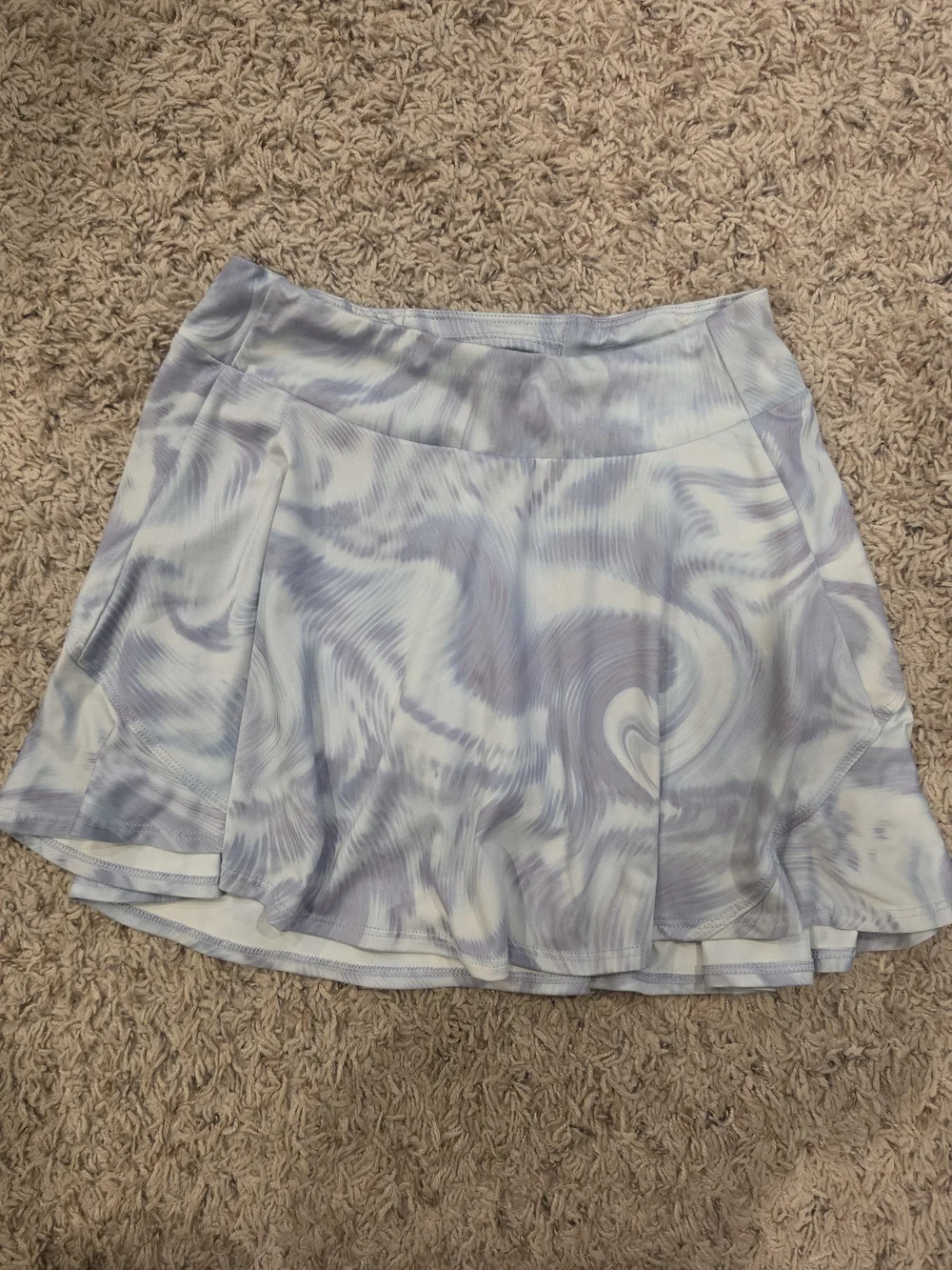 Light Blue/Purple Marble-Print  Skort